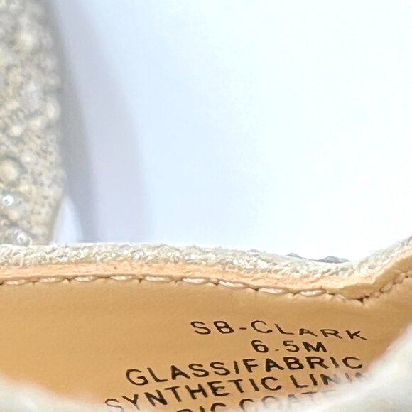 Betsey Johnson Size 6.5 Clark Gold Jewel Encrusted Slingback Heels Pumps‎ Shoes - Picture 13 of 13